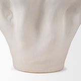 Vanna Sculptural Cream Glazed Ceramic Vase by Mercana at Eve Furniture