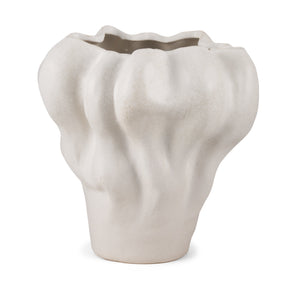 Vanna Sculptural Cream Glazed Ceramic Vase by Mercana at Eve Furniture