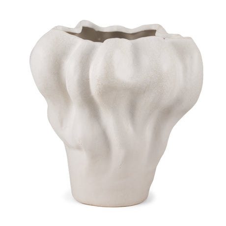 Vanna Sculptural Cream Glazed Ceramic Vase by Mercana at Eve Furniture