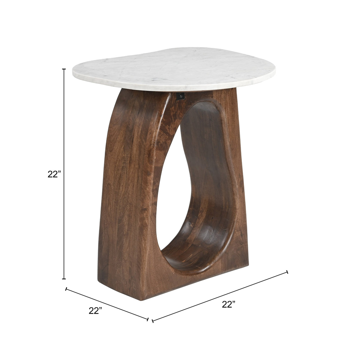 Vara White & Walnut Side Table by Zuomod at Eve Furniture