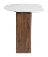 Vara White & Walnut Side Table by Zuomod at Eve Furniture