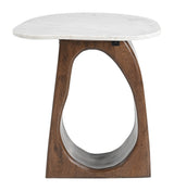 Vara White & Walnut Side Table by Zuomod at Eve Furniture