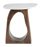Vara White & Walnut Side Table by Zuomod at Eve Furniture