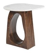 Vara White & Walnut Side Table by Zuomod at Eve Furniture