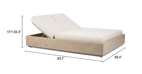 Varadero Gray Outdoor Beach Double Chaise by Zuomod at Eve Furniture