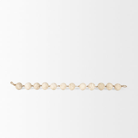 Varamala Beige Paper Mache Sphere Garland by Mercana at Eve Furniture