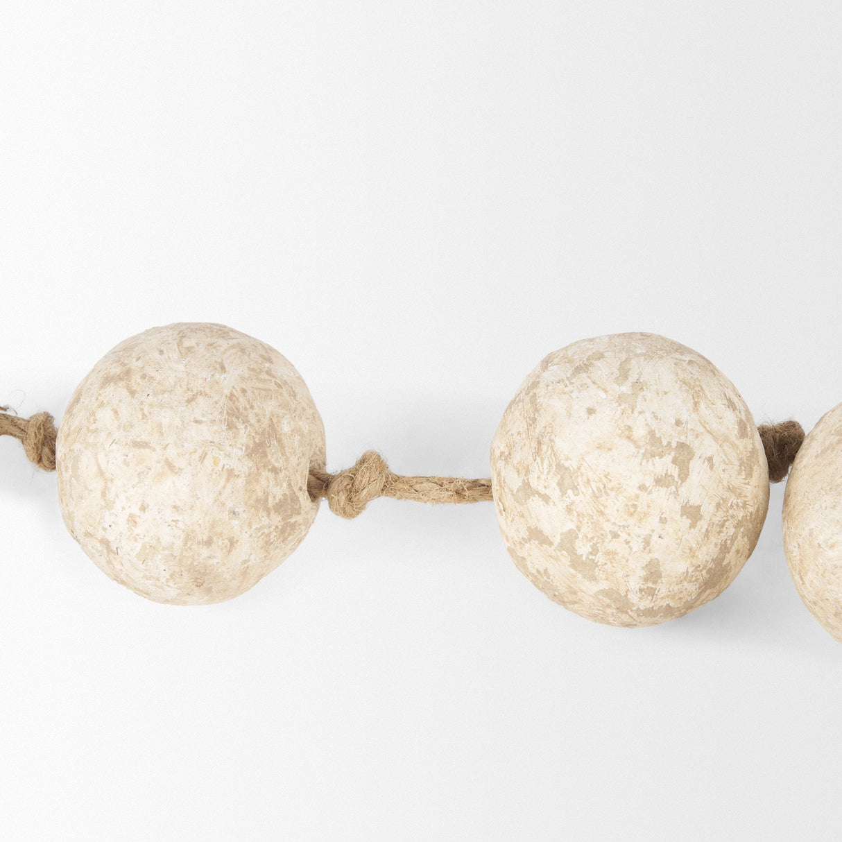 Varamala Beige Paper Mache Sphere Garland by Mercana at Eve Furniture