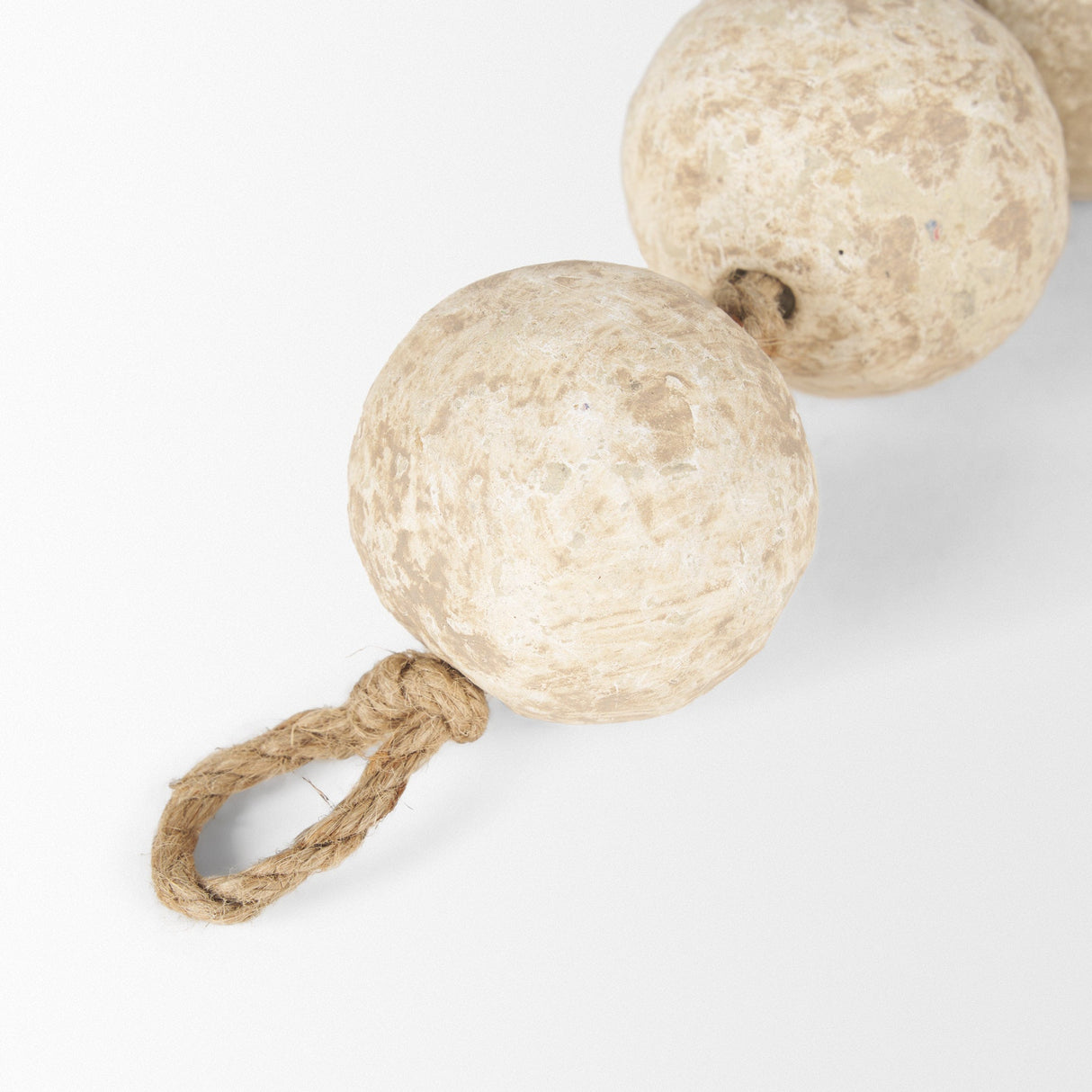 Varamala Beige Paper Mache Sphere Garland by Mercana at Eve Furniture