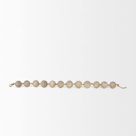 Varamala Dark Beige Paper Mache Sphere Garland by Mercana at Eve Furniture