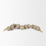 Varamala Dark Beige Paper Mache Sphere Garland by Mercana at Eve Furniture