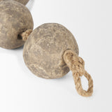 Varamala Dark Beige Paper Mache Sphere Garland by Mercana at Eve Furniture