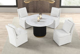 Varde Black/White Round Dining Marble Table