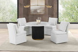 Varde Black/White Round Dining Marble Table