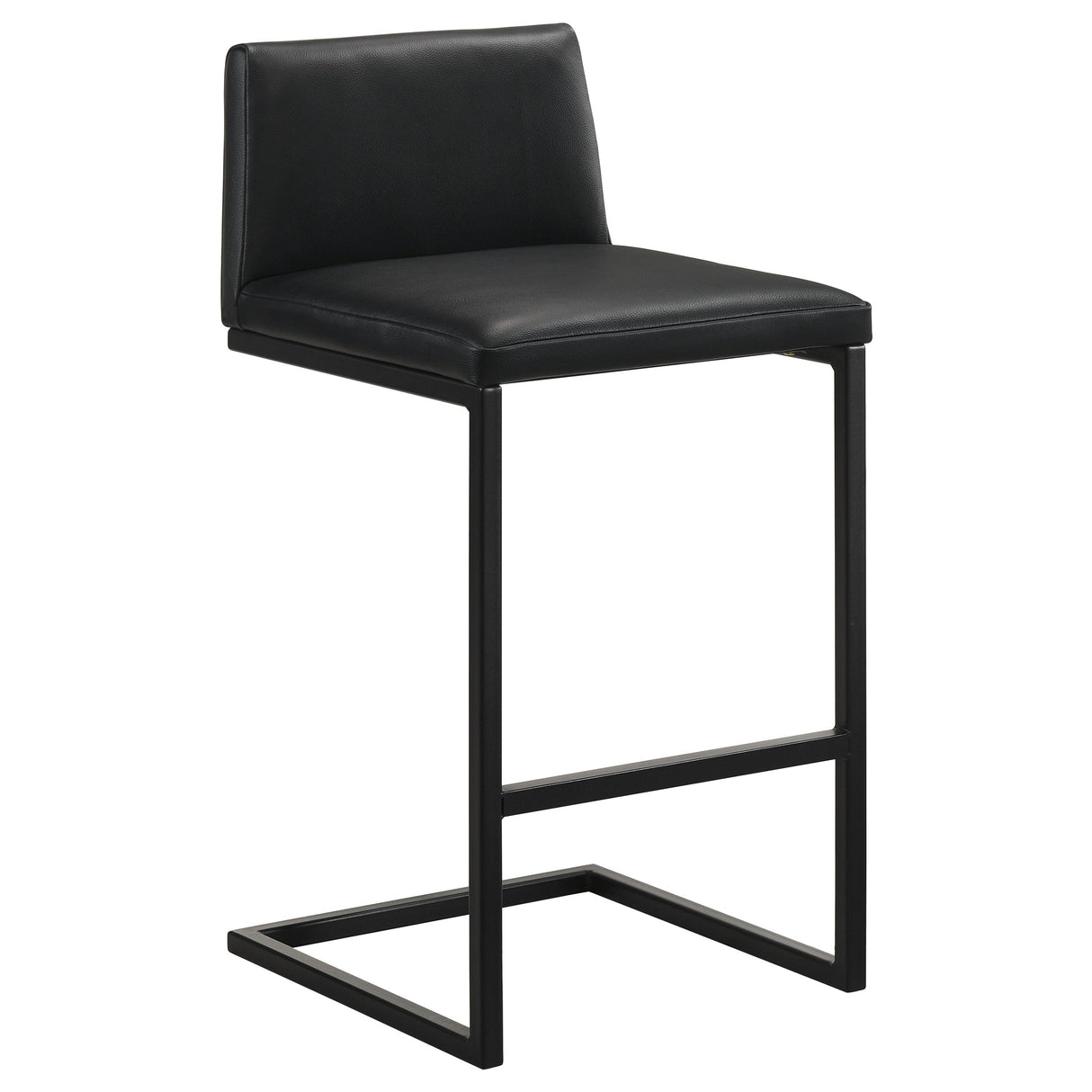 Vardon Black Genuine Leather Bar Stool (Set of 2) by Coaster at Eve Furniture