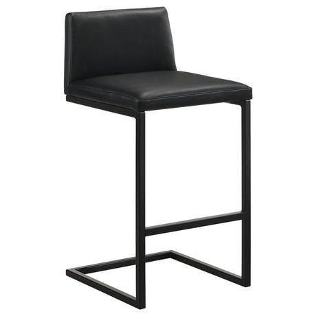 Vardon Black Genuine Leather Bar Stool (Set of 2) by Coaster at Eve Furniture