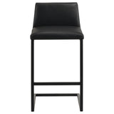 Vardon Black Genuine Leather Bar Stool (Set of 2) by Coaster at Eve Furniture