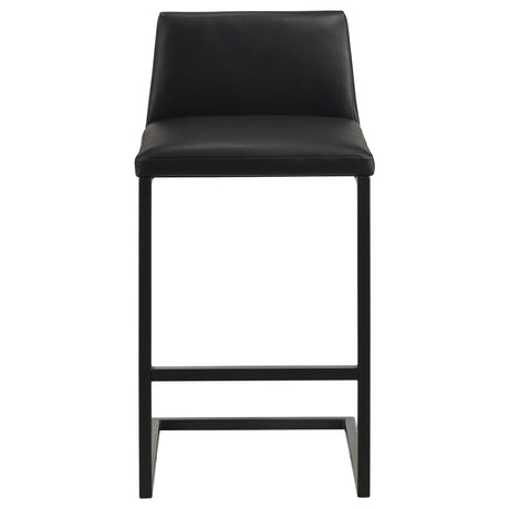 Vardon Black Genuine Leather Bar Stool (Set of 2) by Coaster at Eve Furniture
