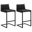 Vardon Black Genuine Leather Bar Stool (Set of 2) by Coaster at Eve Furniture