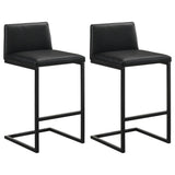 Vardon Black Genuine Leather Bar Stool (Set of 2) by Coaster at Eve Furniture