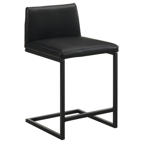 Vardon Black Genuine Leather Counter Height Chair (Set of 2) by Coaster at Eve Furniture