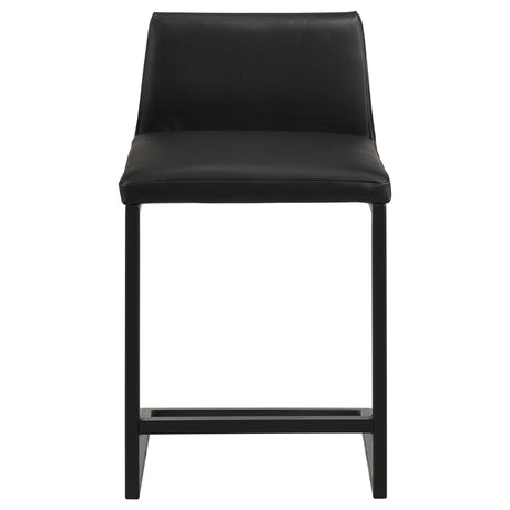 Vardon Black Genuine Leather Counter Height Chair (Set of 2) by Coaster at Eve Furniture