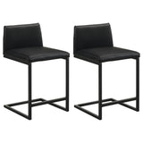 Vardon Black Genuine Leather Counter Height Chair (Set of 2) by Coaster at Eve Furniture