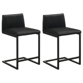 Vardon Black Genuine Leather Counter Height Chair (Set of 2) by Coaster at Eve Furniture