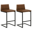 Vardon Dark Brown Genuine Leather Bar Stool (Set of 2) by Coaster at Eve Furniture
