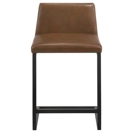 Vardon Dark Brown Genuine Leather Counter Height Chair (Set of 2) by Coaster at Eve Furniture