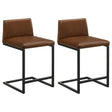 Vardon Dark Brown Genuine Leather Counter Height Chair (Set of 2) by Coaster at Eve Furniture