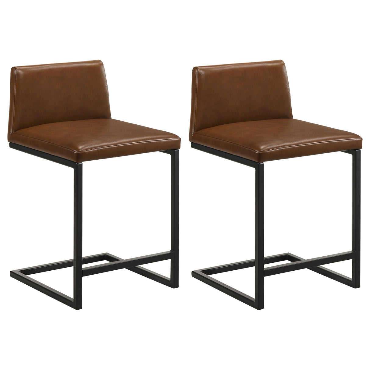 Vardon Dark Brown Genuine Leather Counter Height Chair (Set of 2) by Coaster at Eve Furniture
