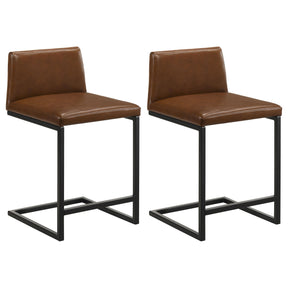 Vardon Dark Brown Genuine Leather Counter Height Chair (Set of 2) by Coaster at Eve Furniture