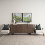 Varenna 4 Door Dark Brown Wood w/ Rope Handles Sideboard by Mercana at Eve Furniture
