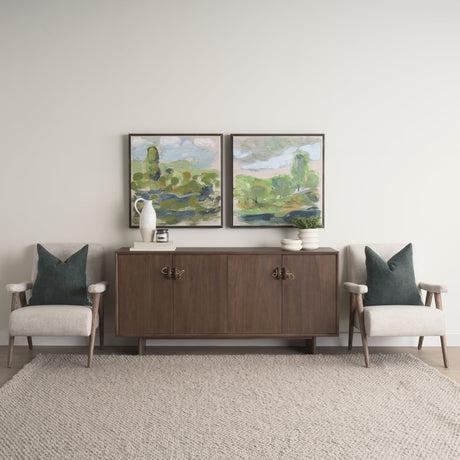 Varenna 4 Door Dark Brown Wood w/ Rope Handles Sideboard by Mercana at Eve Furniture