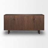 Varenna 4 Door Dark Brown Wood w/ Rope Handles Sideboard by Mercana at Eve Furniture