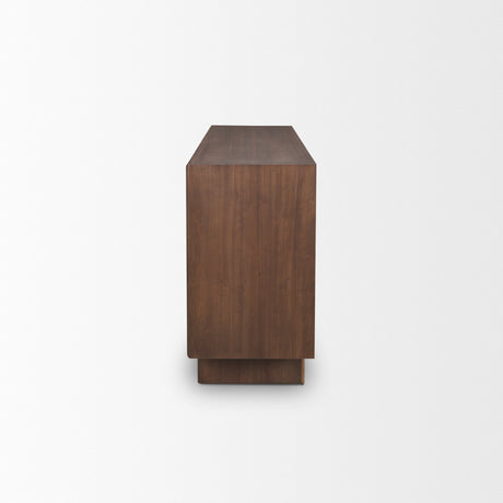 Varenna 4 Door Dark Brown Wood w/ Rope Handles Sideboard by Mercana at Eve Furniture