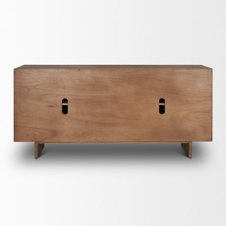Varenna 4 Door Dark Brown Wood w/ Rope Handles Sideboard by Mercana at Eve Furniture