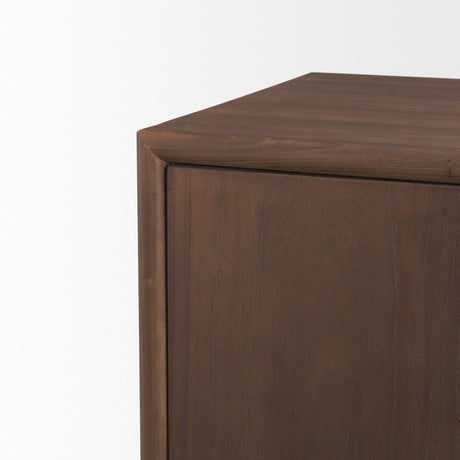 Varenna 4 Door Dark Brown Wood w/ Rope Handles Sideboard by Mercana at Eve Furniture