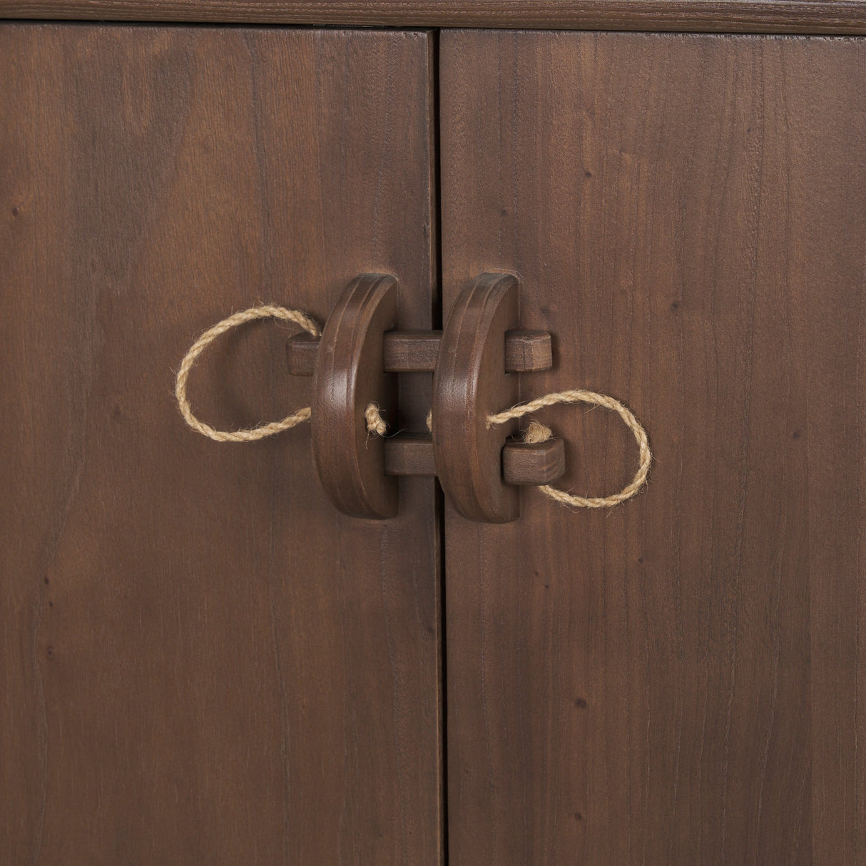 Varenna 4 Door Dark Brown Wood w/ Rope Handles Sideboard by Mercana at Eve Furniture