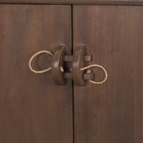 Varenna 4 Door Dark Brown Wood w/ Rope Handles Sideboard by Mercana at Eve Furniture