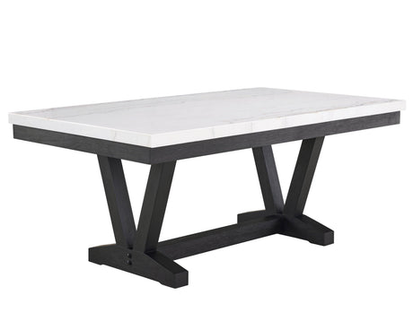 Varley Dove Genuine Marble Dining Set by Crown Mark at Eve Furniture