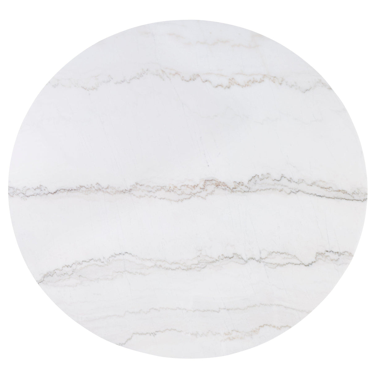 Varley White and Black Genuine Marble Round Dining Table by Crown Mark at Eve Furniture
