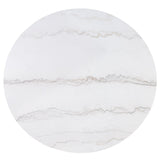 Varley White and Black Genuine Marble Round Dining Table by Crown Mark at Eve Furniture