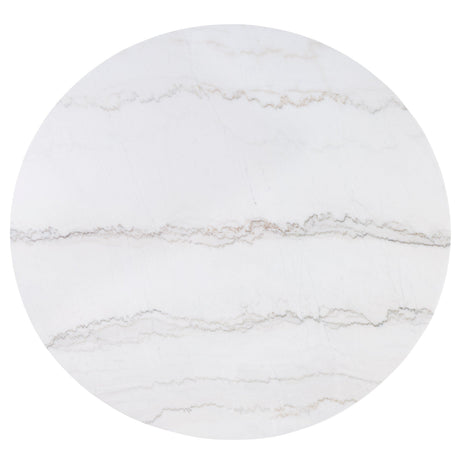 Varley White and Black Genuine Marble Round Dining Table by Crown Mark at Eve Furniture