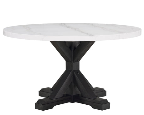 Varley Dove Genuine Marble Round Dining Set by Crown Mark at Eve Furniture