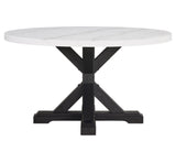 Varley Dove Genuine Marble Round Dining Set by Crown Mark at Eve Furniture