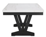 Varley White and Black Genuine Marble Dining Table by Crown Mark at Eve Furniture