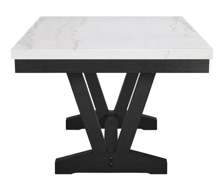 Varley White and Black Genuine Marble Dining Table by Crown Mark at Eve Furniture