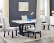 Varley White and Black Genuine Marble Dining Table by Crown Mark at Eve Furniture