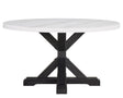 Varley White and Black Genuine Marble Round Dining Table by Crown Mark at Eve Furniture